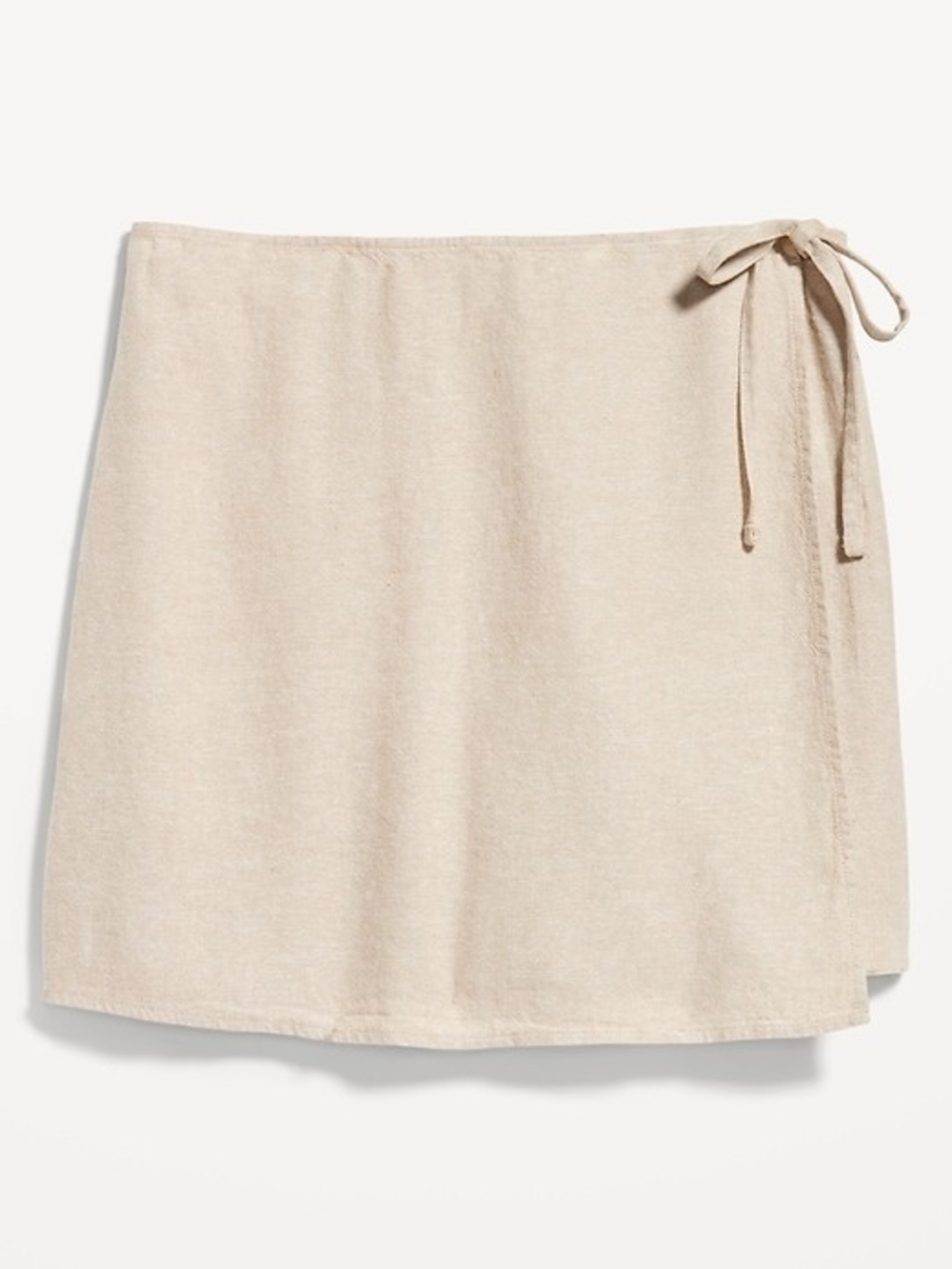 Old Navy Beige Wrap Mini Skort with Side Tie Size Small Linen